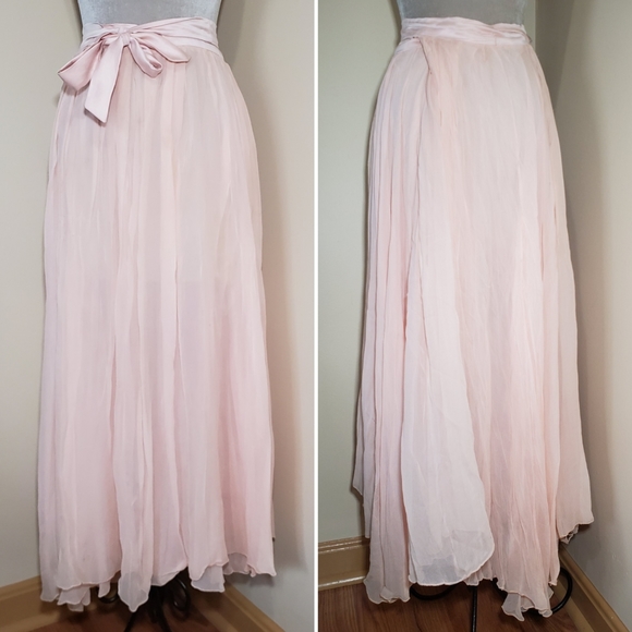 Vintage Dresses & Skirts - 100% Silk Chiffon Vintage Ballerina Circle Skirt